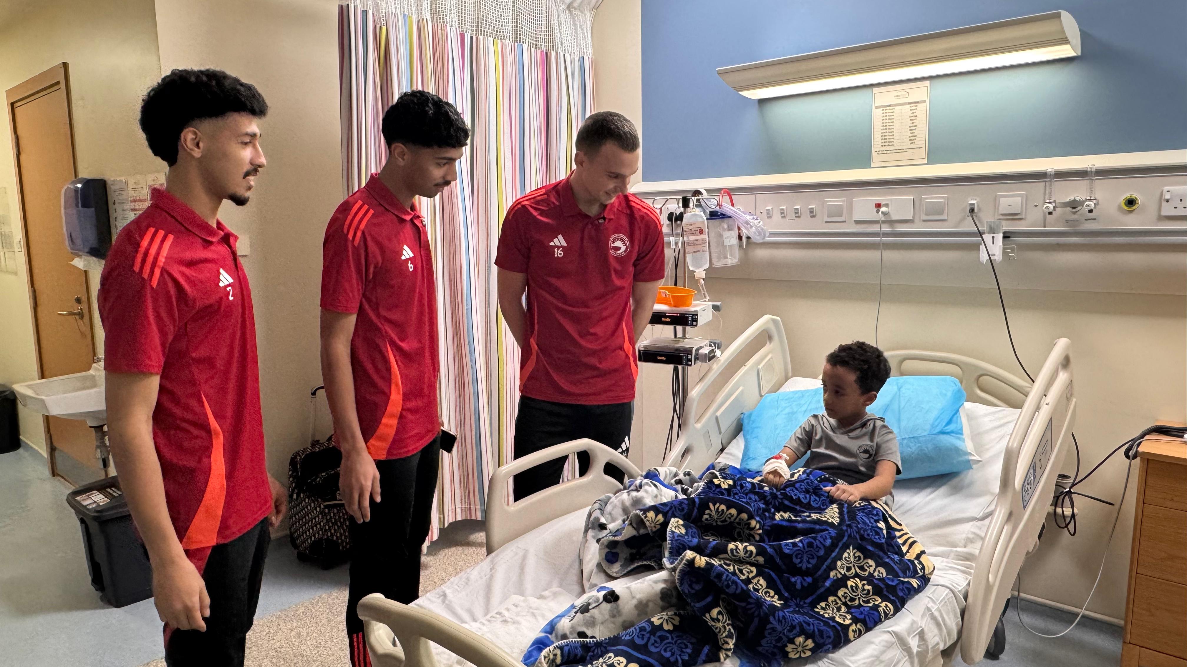 Sharjah Sports Club Players Visit University Hospital Sharjah